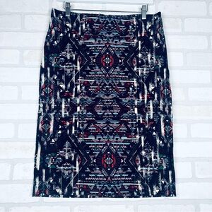Monroe & Main Pencil‎ Skirt Multicolor Tribal Women's Size Large Zip Back